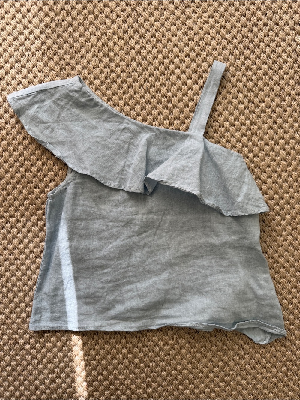 Zara girls Light Blue One-Shoulder Ruffle Camisole 6-7 years - Picture 1 of 9